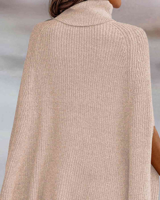 Turtleneck Dolman Sleeve Poncho