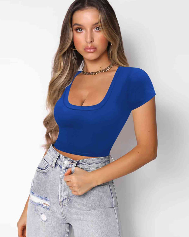Square Neck Cropped T-Shirt