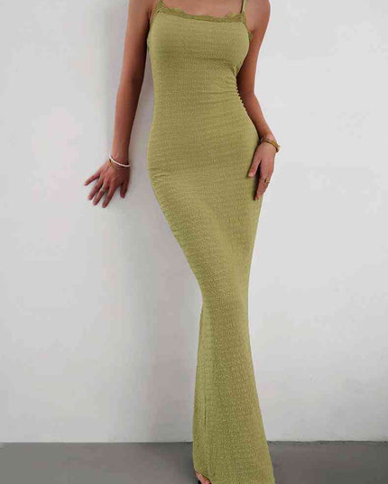 Spaghetti Strap Maxi Fishtail Dress