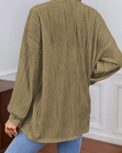 Open Front Lantern Sleeve Cardigan