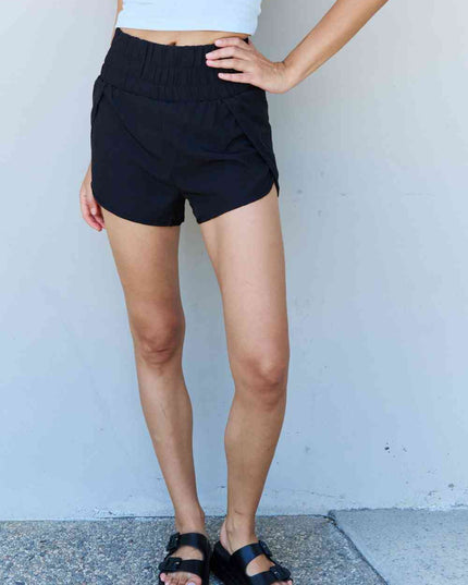 Ninexis Stay Active High Waistband Active Shorts in Black