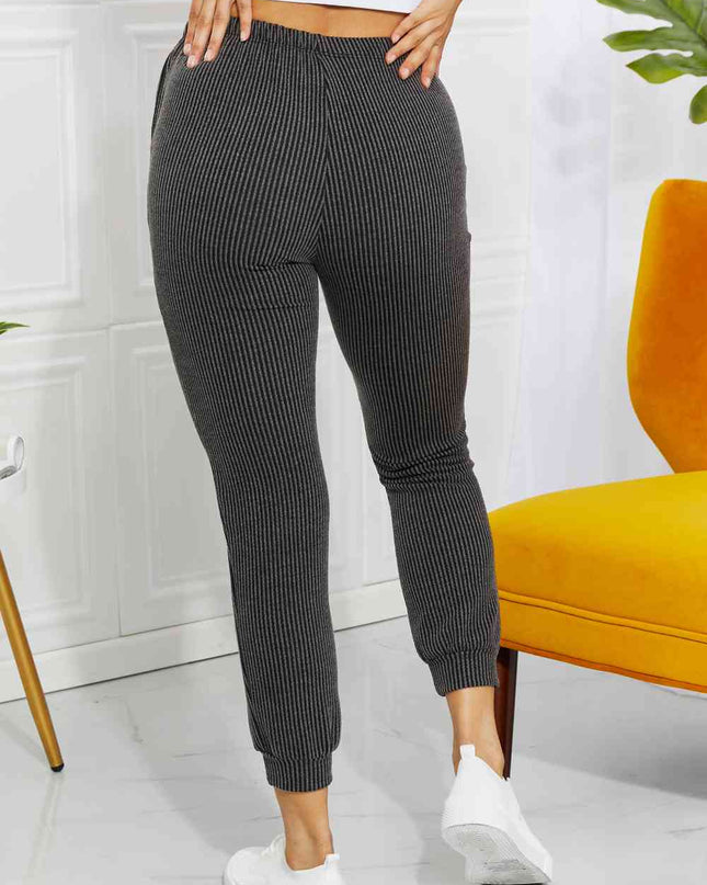 Blumin Apparel Full Size Easy Living Ribbed Joggers
