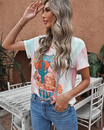 Tie-Dye Graphic Tee Shirt