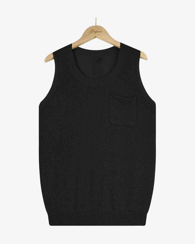 Buttoned Pocket Knit Tank