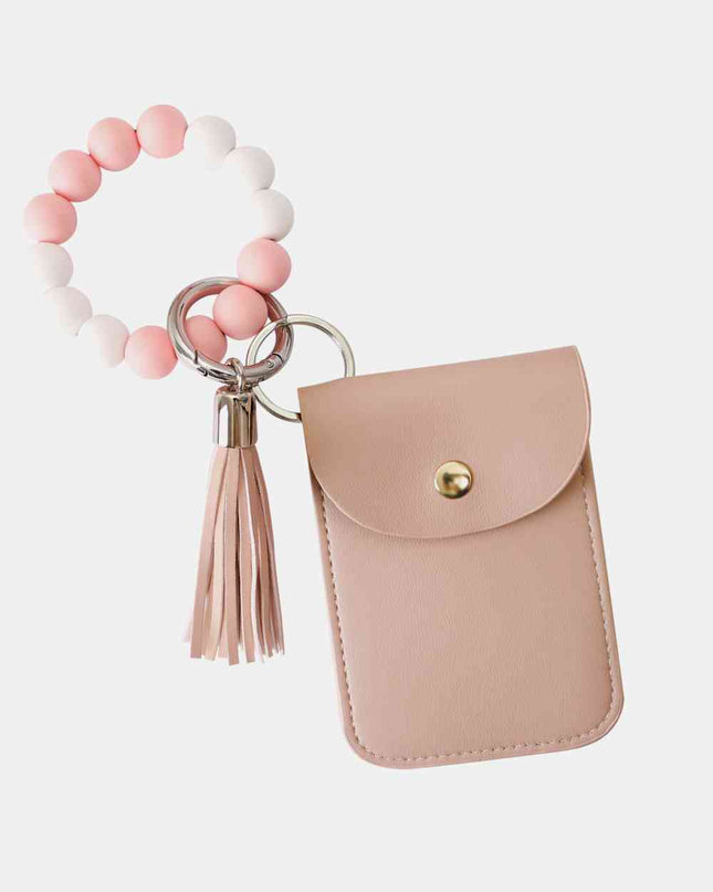 Bead Wristlet Key Chain with Wallet