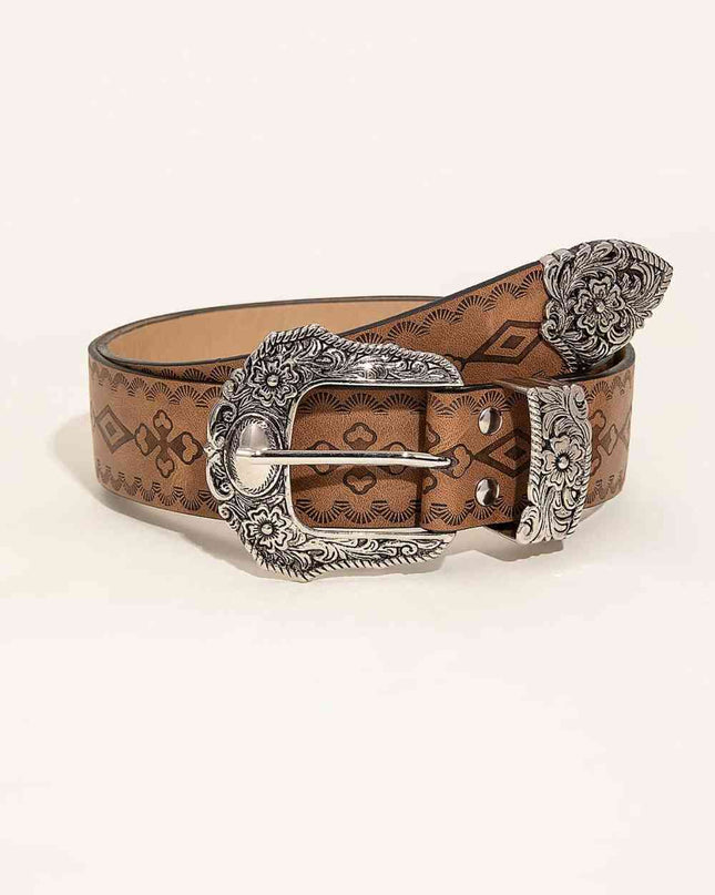 Patterned PU Leather Belt