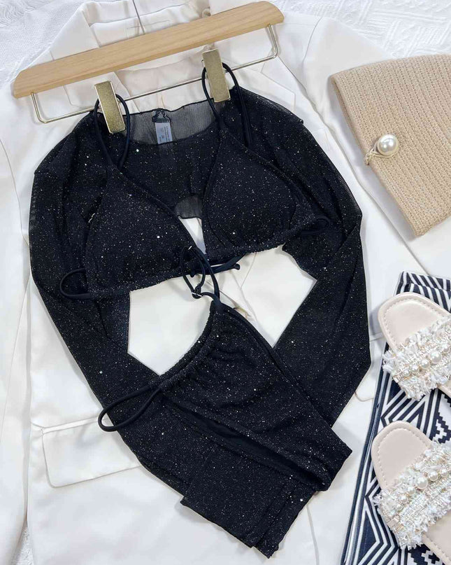 Glitter Three-Piece Swim Set