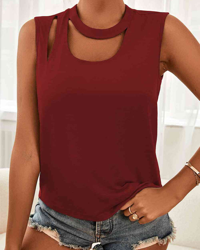 Cutout Sleeveless Top