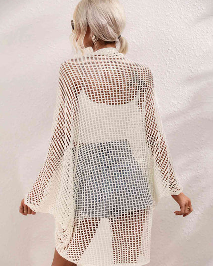 Openwork Open Front Longline Cover Up