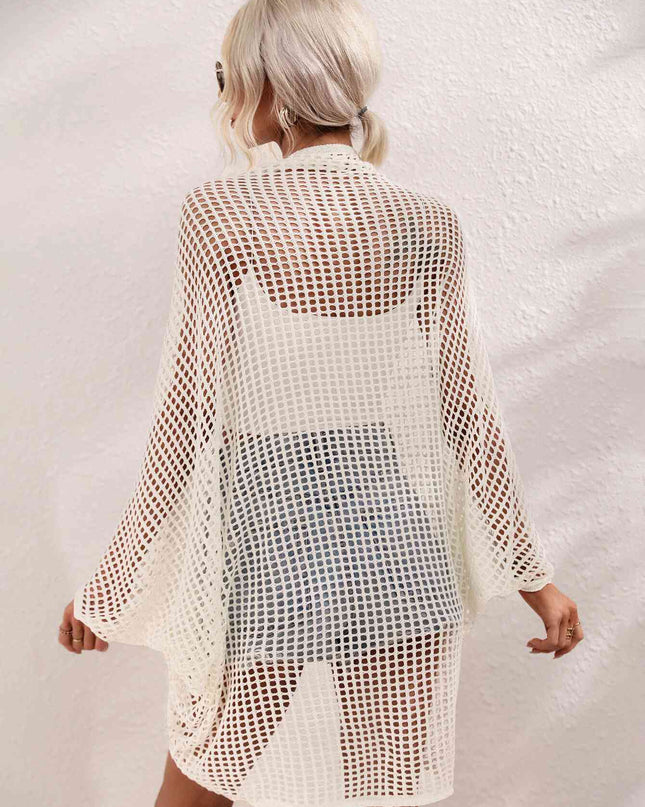 Openwork Open Front Longline Cover Up