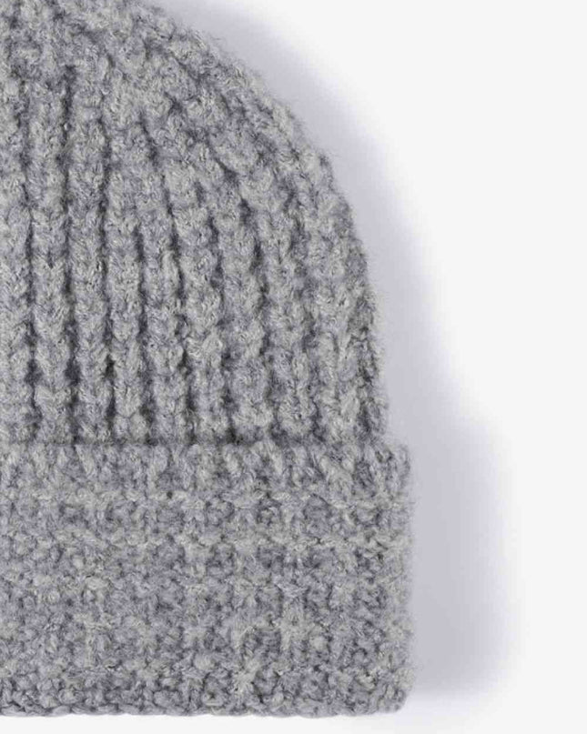 Waffle-Knit Cuff Beanie