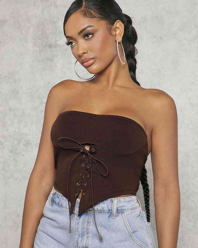 Lace-Up Strapless Bustier