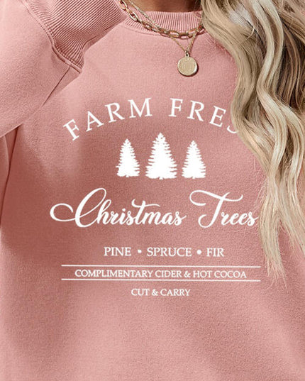 Graphic Round Neck Dropped Shoulder Sweatshirt
