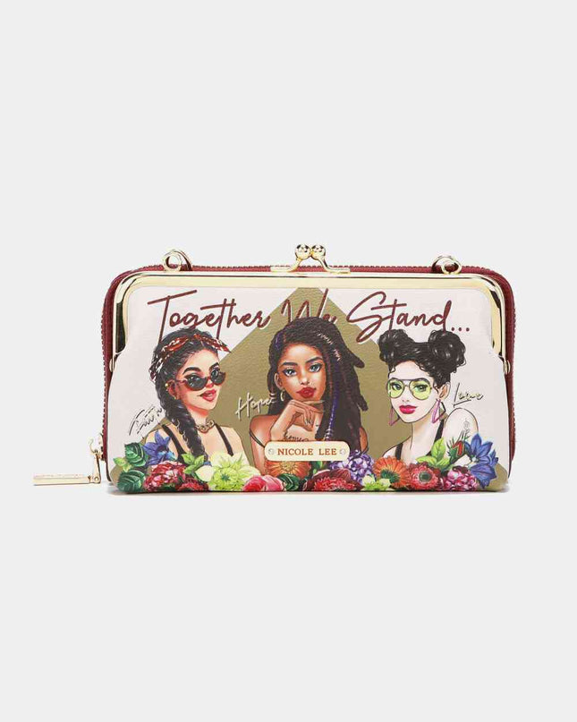Nicole Lee USA Signature Kiss Lock Crossbody Wallet