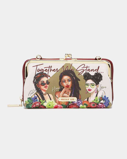 Nicole Lee USA Signature Kiss Lock Crossbody Wallet