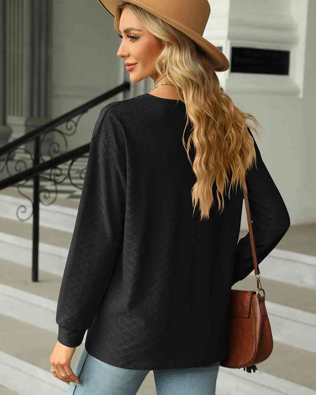 V-Neck Long Sleeve Blouse