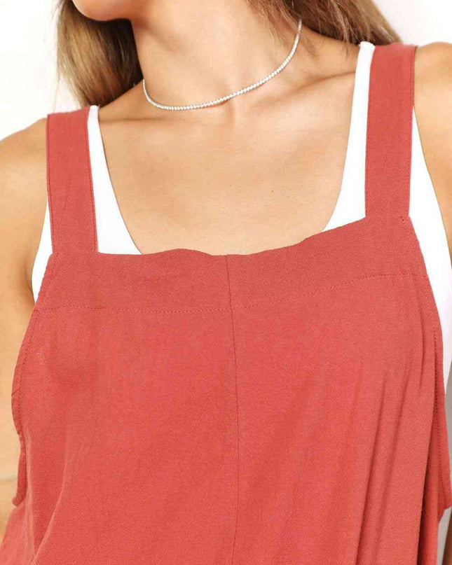 Double Take Wide Leg Overalls with Front Pockets