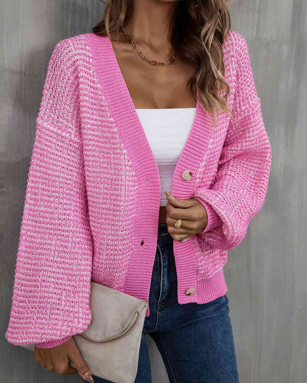 V-Neck Dropped Shoulder Cardigan
