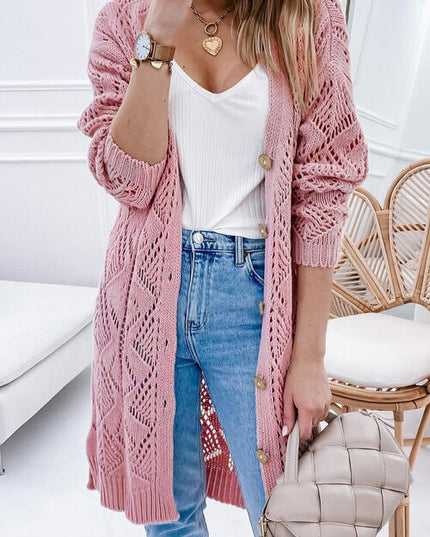 V-Neck Long Sleeve Cardigan