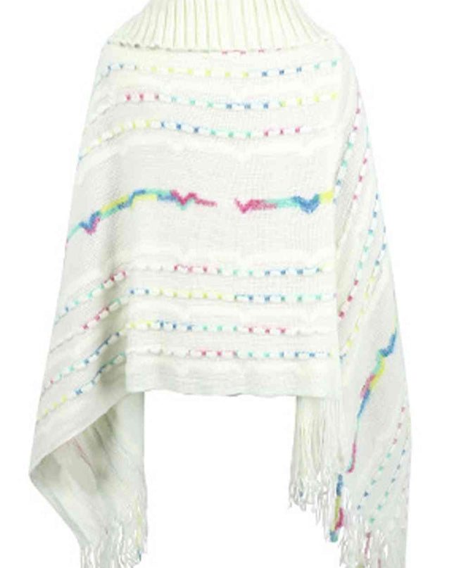 Cloak Sleeve Fringe Detail Poncho
