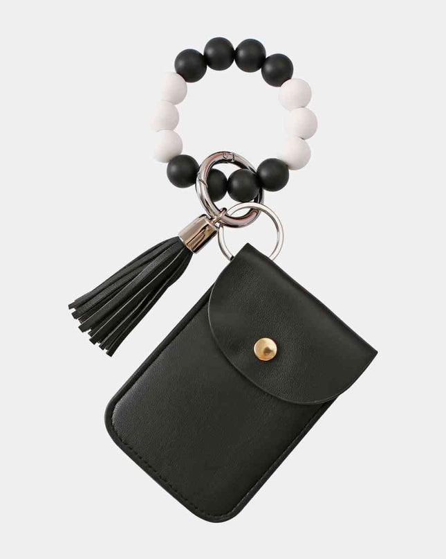 Bead Wristlet Key Chain with Wallet