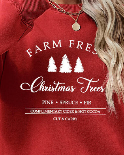 Graphic Round Neck Dropped Shoulder Sweatshirt