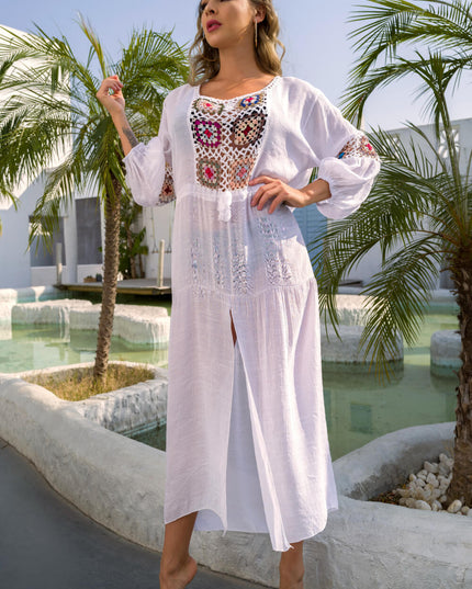 Bohemian Graphic Front Split Dress