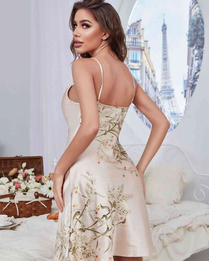 Sleeveless Printed Mini Nightgown