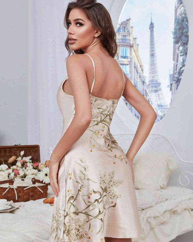 Sleeveless Printed Mini Nightgown