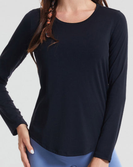 Round Neck Long Sleeve Sports Top