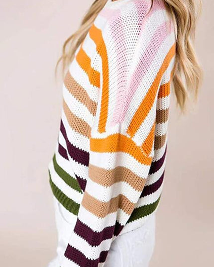 Striped Round Neck Knit Top