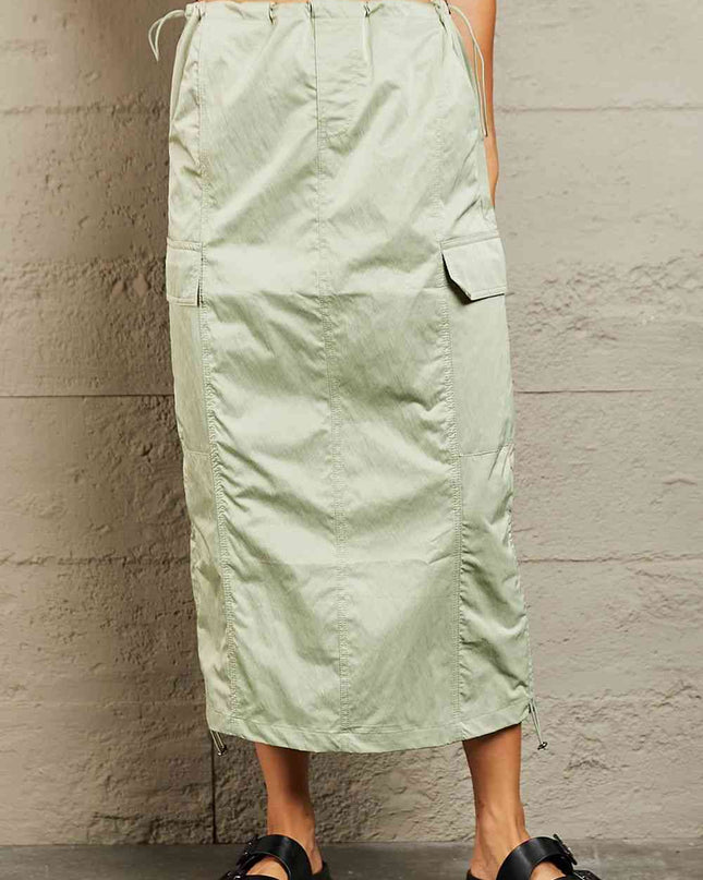 HYFVE Just In Time High Waisted Cargo Midi Skirt