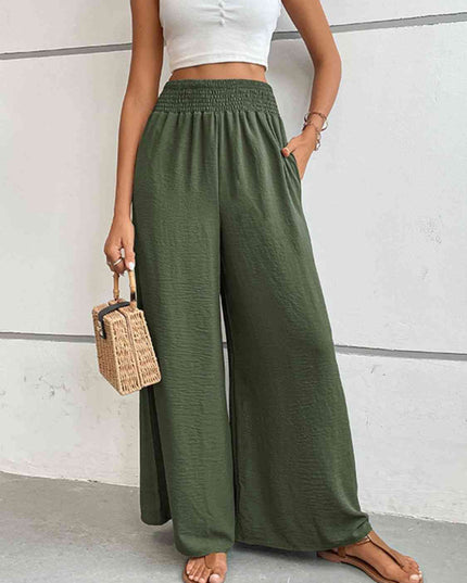 Wide Waistband Relax Fit Long Pants