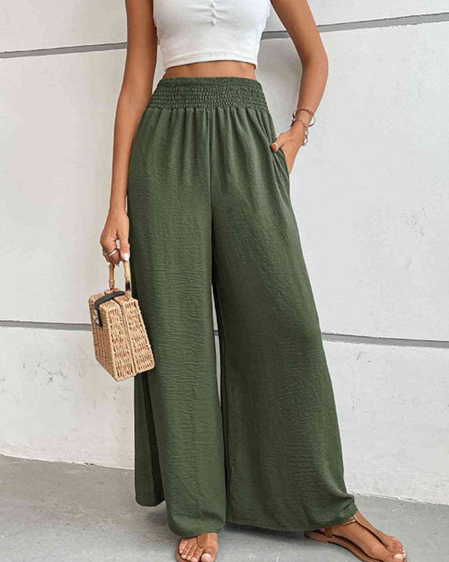 Wide Waistband Relax Fit Long Pants