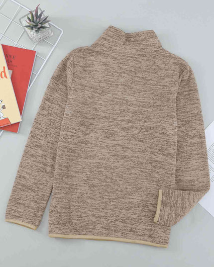 Kids Quarter-Zip Collar Sweatshirt with Kangaroo Pocket