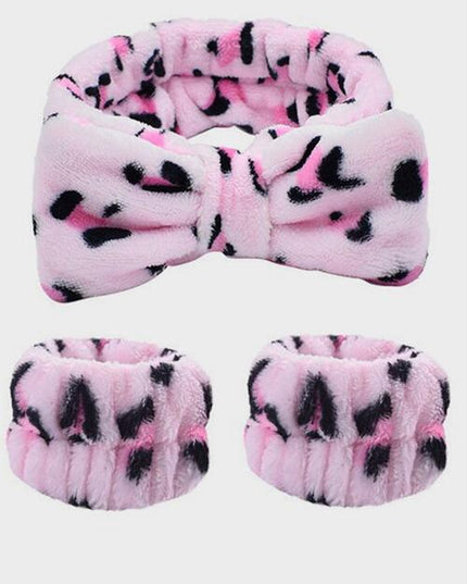 Animal Print Face Wash Wristband and Headband