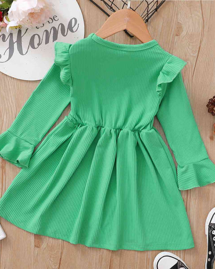 FEEL GOOD Graphic Flounce Sleeve Dress