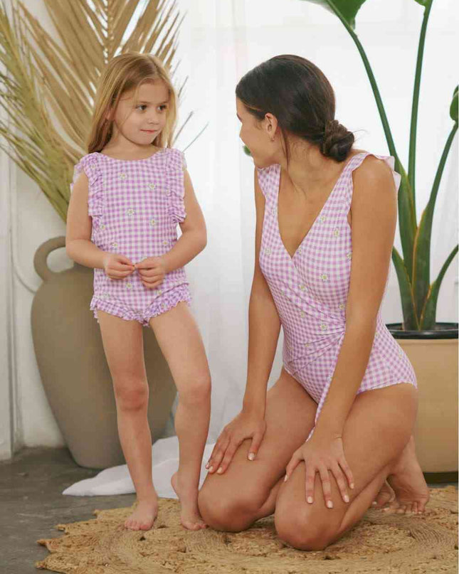 Marina West Swim Full Size Float On Ruffle Faux Wrap One-Piece in Carnation Pink