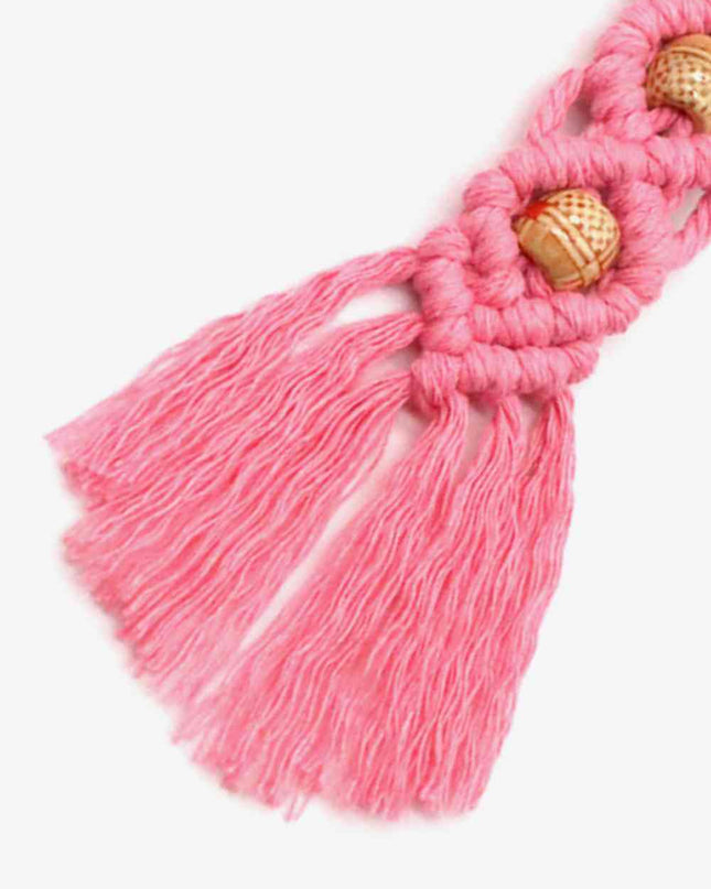 Assorted 4-Pack Handmade Macrame Fringe Keychain