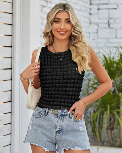 Textured Round Neck Tank