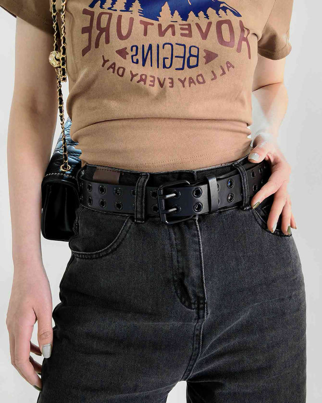 Grommet PU Leather Belt