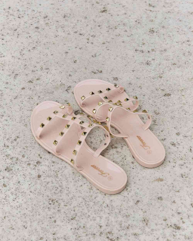 Forever Link Studded Cage Strap Slide Jelly Sandal