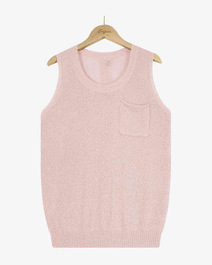 Buttoned Pocket Knit Tank