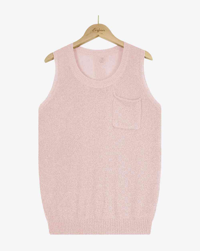 Buttoned Pocket Knit Tank