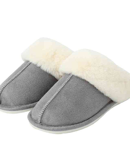 Faux Suede Center Seam Slippers