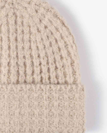 Waffle-Knit Cuff Beanie