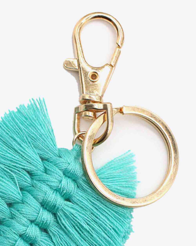 Assorted 4-Pack Leaf Shape Fringe Keychain