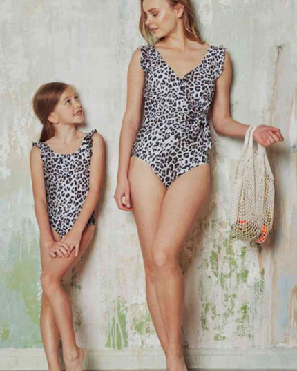 Marina West Swim Full Size Float On Ruffle Faux Wrap One-Piece in Cat