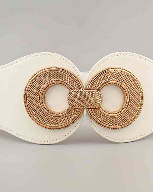 Alloy Buckle Elastic PU Belt