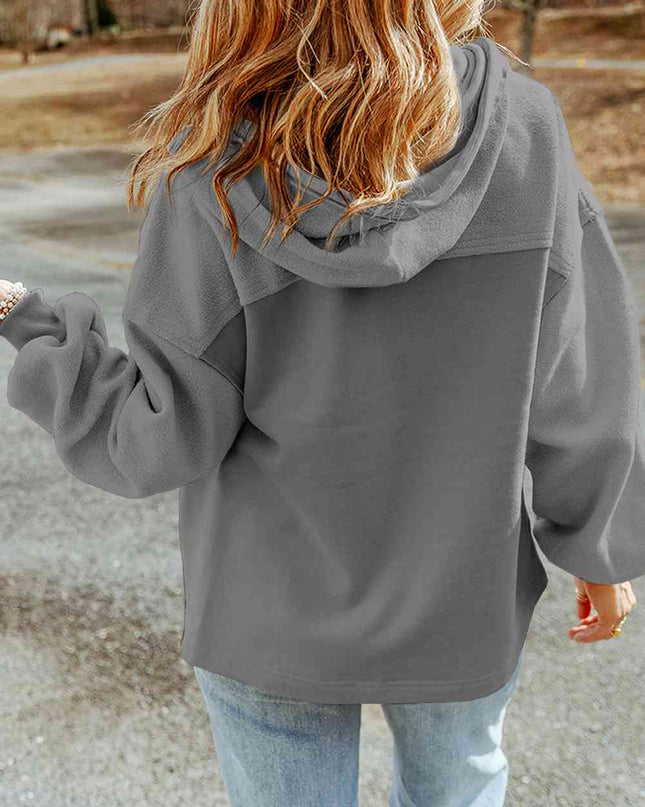Zip-Up Drawstring Hooded Jacket